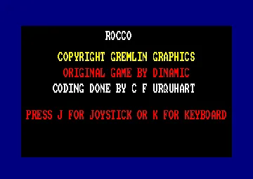 Rocco (UK) (1985) screen shot title